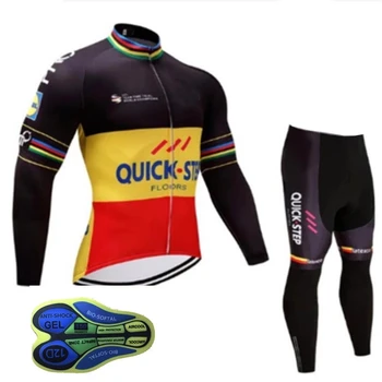 

2020 Quick step new men's long-sleeved cycling suit suit overalls cycling suit MTB Pro team bike suit 19D bib