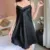 Женское Платье Sexy Deep V Ночная рубашка Кружевная Пижама Женское Белье Шелковый Атлас ночная рубашка Ночная рубашка без рукавов Слинг Ночная рубашка Домашнее Платье #D