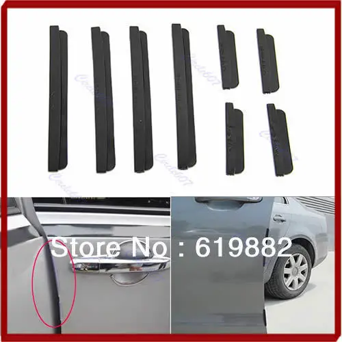 

Black Car Door Strip Scratch Protector Auto Guards Edge Trim Molding Protection 8pcs/set