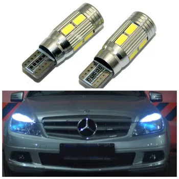 

2x T10 LED W5W Car LED Auto Lamp 12V Clearance Parking Light bulbs with Projector Lens for Mercedes-Benz w203 GLK R ML W204 C E