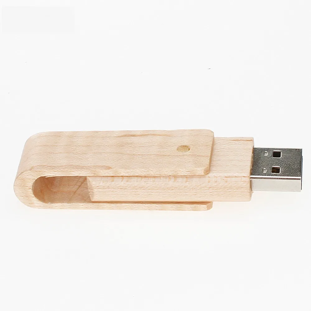 Вращающийся деревянный USB флэш-накопитель 4 ГБ 8 ГБ 16 ГБ Флешка 32 ГБ флеш-накопитель 64 ГБ 128 ГБ произвольный логотип usb-накопитель подарок