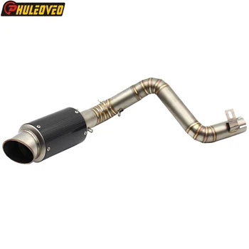 For KTM Duke 125 2011-2016 Duke 200 2012-2020 RC 125 2014-2016 RC 200 2014-2020 Motorcycle Exhaust Link Pipe Carbon Exhaust Can
