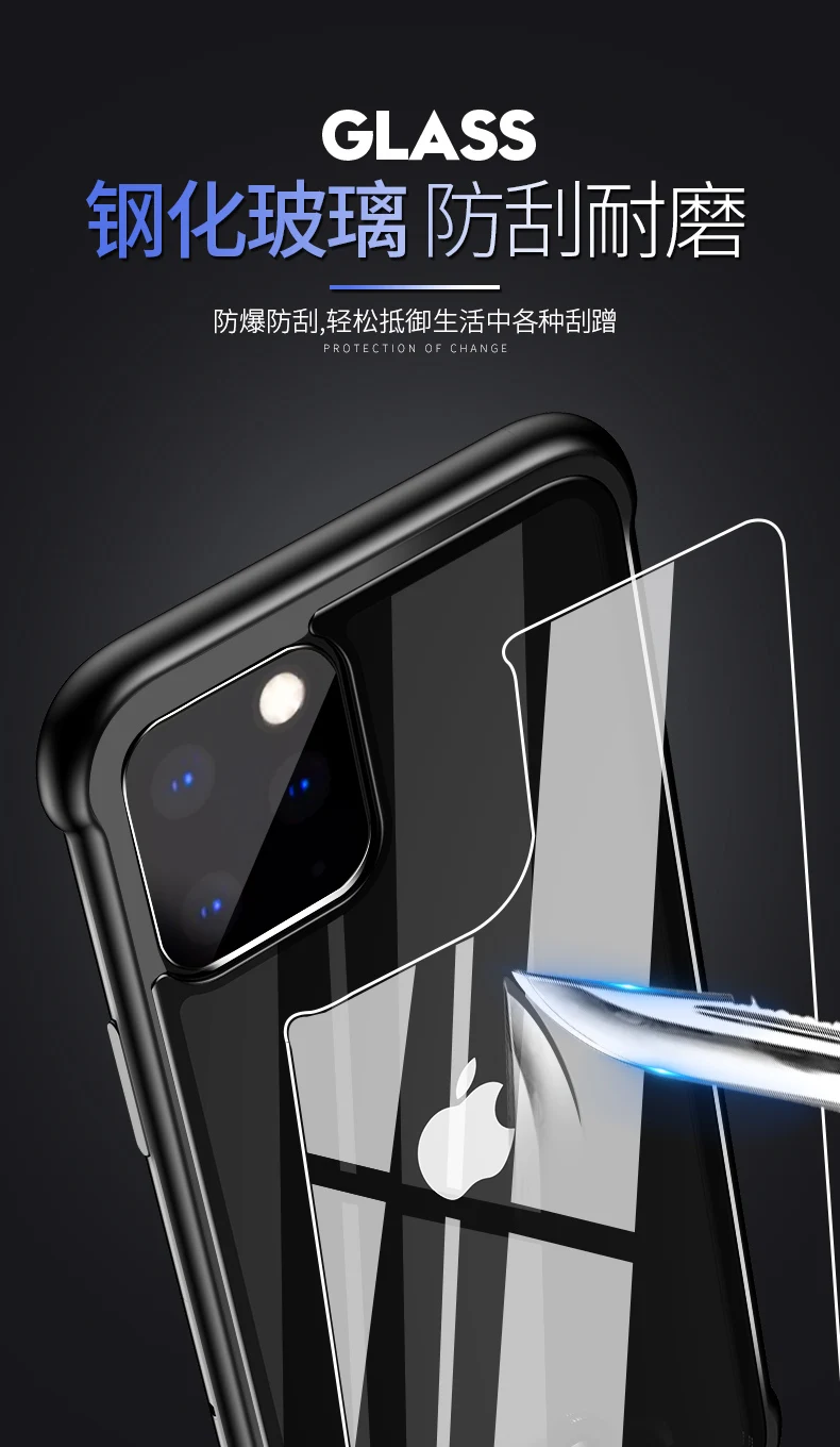 Металлическое стекло для iPhone 11 Pro Max чехол с замком металлическая рамка противоударный защитный корпус HD закаленное стекло полное покрытие Capa R-JUST