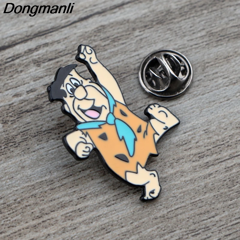 K815 Flintstones Мультяшные забавные эмалированные булавки и броши для женщин и мужчин нагрудные булавки рюкзак сумки значки детские подарки ювелирные изделия