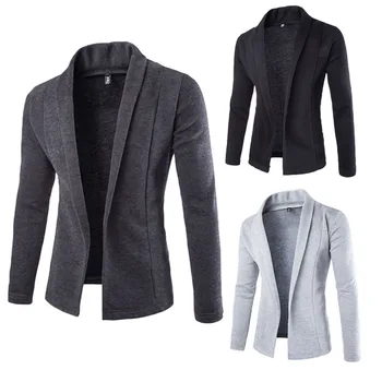 

Fashion Men Casual Slim Fit Solid Turn-down Collar Winter Warm Business Work Coat Spring Jacket Casual Outwear