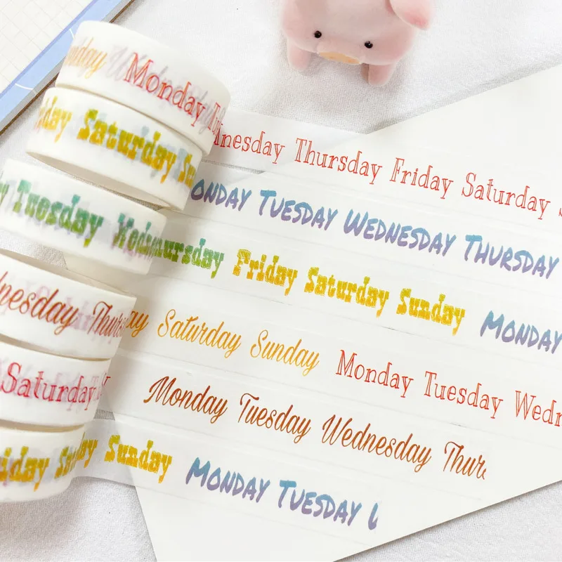 1PC Weekly Date Stickers For Journal Diary Scrapbooking Kawaii Days Decorative Time Calendar Washi Tape Stationery | Канцтовары для