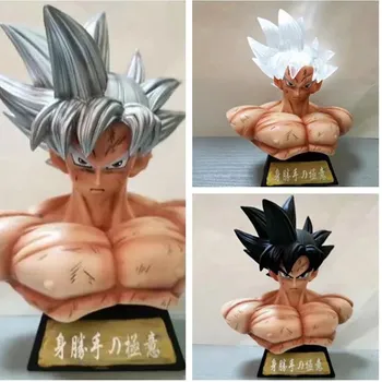 

New Anime DRAGON BALL GK Son Goku Kakarotto Bust portrait LED light PVC Action Figure Collectible Model Toy