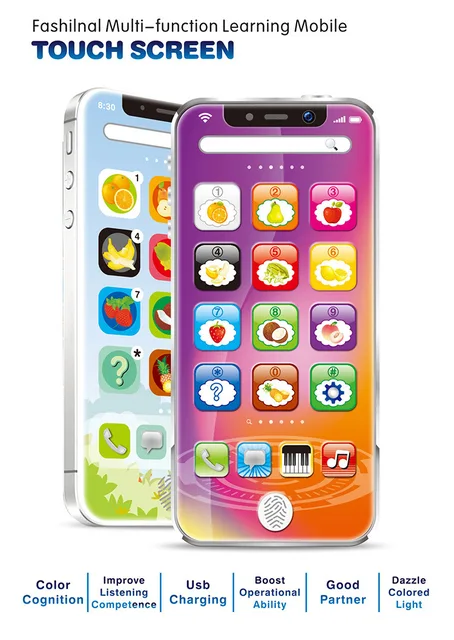 Educational Toys Cellphone Learning Toy with LED Light Baby Kids Study Phone English Mobile Phone Toy Chrismtas Gifts 1 Year Old 5