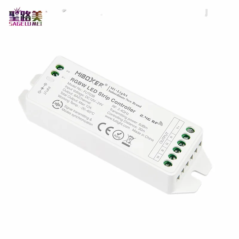 Miboxer FUT038 (обновление) 2 4G 4 зона RGBW Светодиодная лента управления ler 12 ~ 24V
