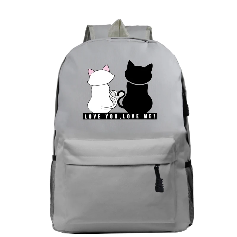 Рюкзак Love You Cat для девочек и мальчиков, школьные сумки, школьные сумки для ноутбука, Детские рюкзаки для подростков, для любителей путешествий, Детская сумка для книг - Цвет: 801-ff-11-29-4