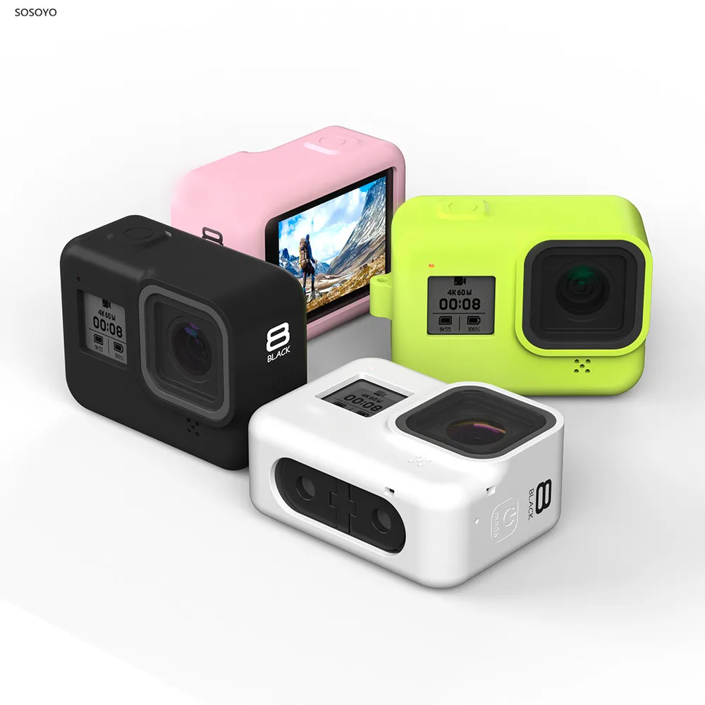 Мягкий силиконовый чехол с защитой от падения защитный ремешком для Gopro Hero 8