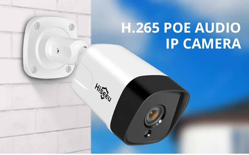 Hiseeu 1080 P 2.0MP цилиндрическая POE IP камера аудио ONVIF водостойкий сетевая камера видеонаблюдения Открытый дом товары теле и видеонаблюдения