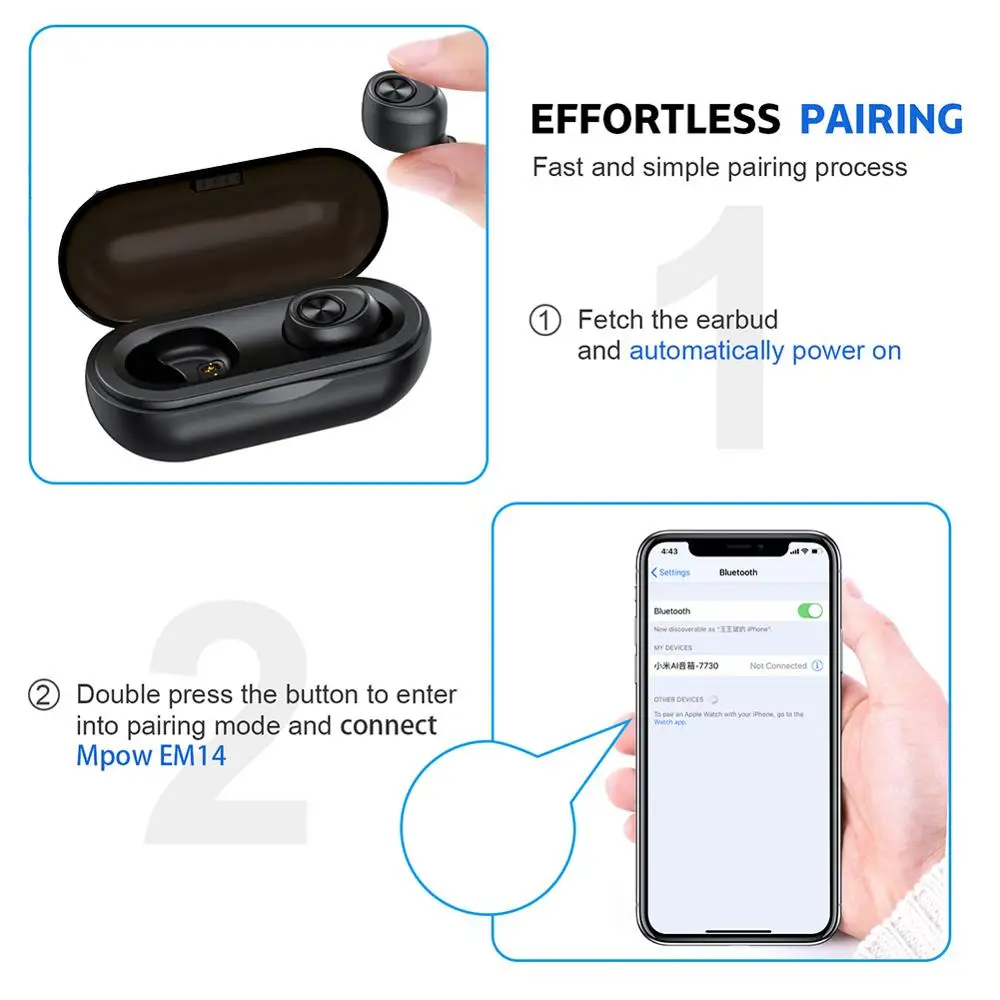 Anomoibuds Capsule wireless headphones bluetooth 5 0 3D Stereo Earbuds wireless bluetooth earphone Sport Game Headset in ear tw