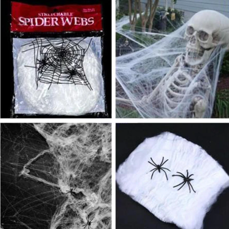 Halloween Spider web Decoration Prop Bar Party Haunted House Spider Cotton Gifts