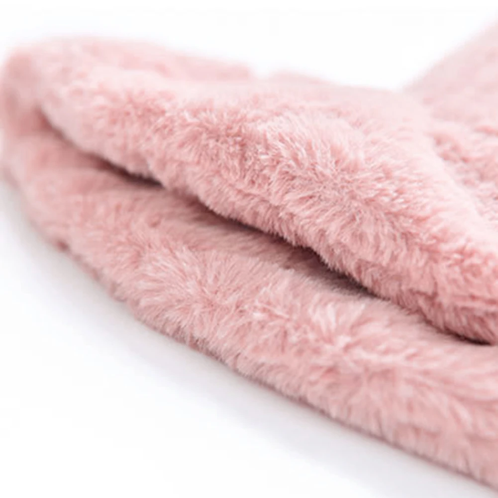 Шикарная женская зимняя однотонная теплая шапка из искусственного меха с широкими полями