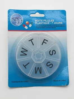 

And When Chef Circle One Week 7 Grid Medicine Box Portable Mini Seven Days Small Medicine Box Medicine Box Travel Storage Small