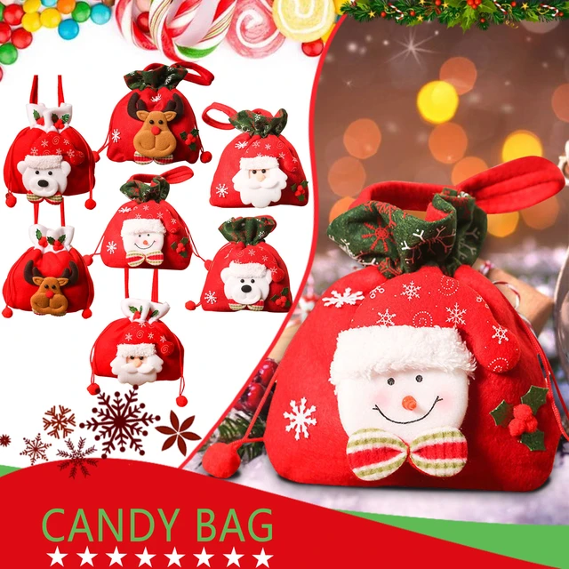 10Pcs Christmas Ziplock Gift Bags Santa Claus Snowman Candy Bag New Year  Party Xmas Packaging Decor - AliExpress