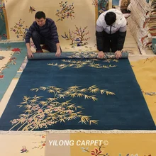 YILONG 6'x9' Bamboo Design Hand knotted Woollen Art Deco Wool Area Rug Carpets(TJ2018025S