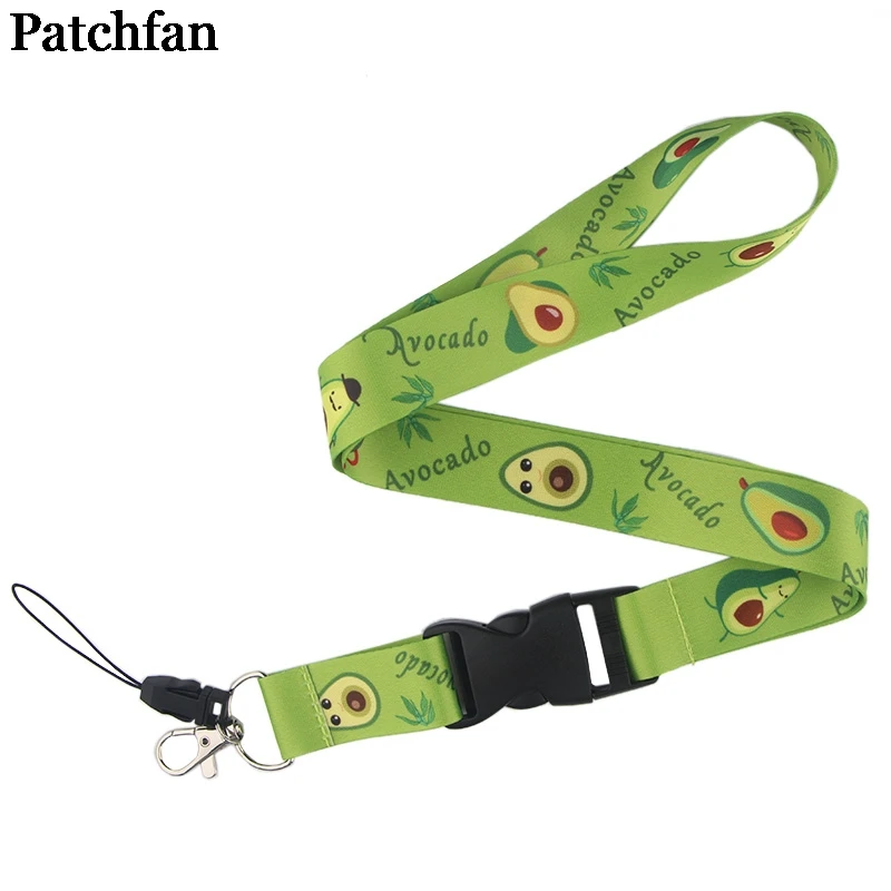 Patchfan авокадо зеленый шнур Пара ID пропуск карты значок мультфильм шеи ремни гимнастические ключ мобильный телефон USB держатель веб-сайт A2331