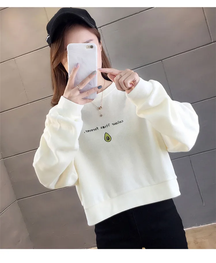 AliExpress свитер с длинными рукавами на осень и зиму Короткие Модные Разноцветные модели в Корейском стиле с принтом