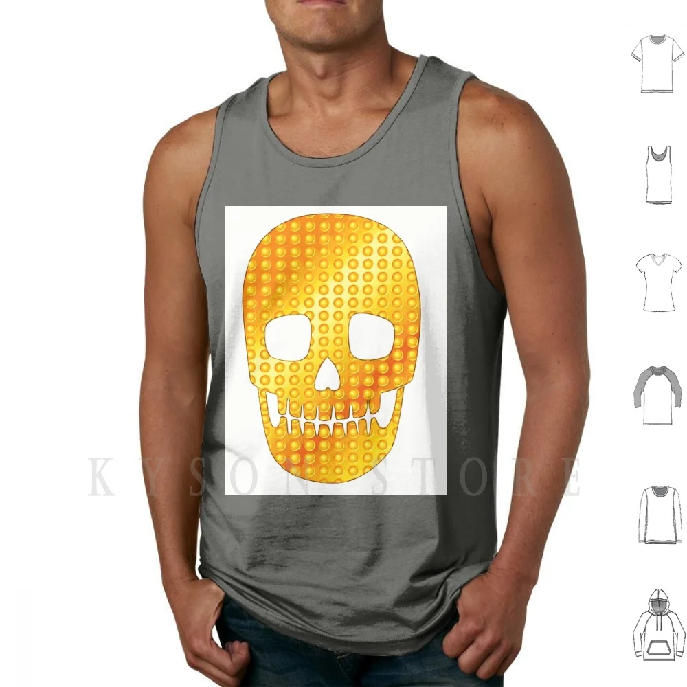 Белые майки с золотым черепом жилет из 100% хлопка золотой современный свежий