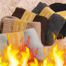 Winter Men's Socks Men's Thick Cashmere Wool Sports Socks Outdoor Solid Socks