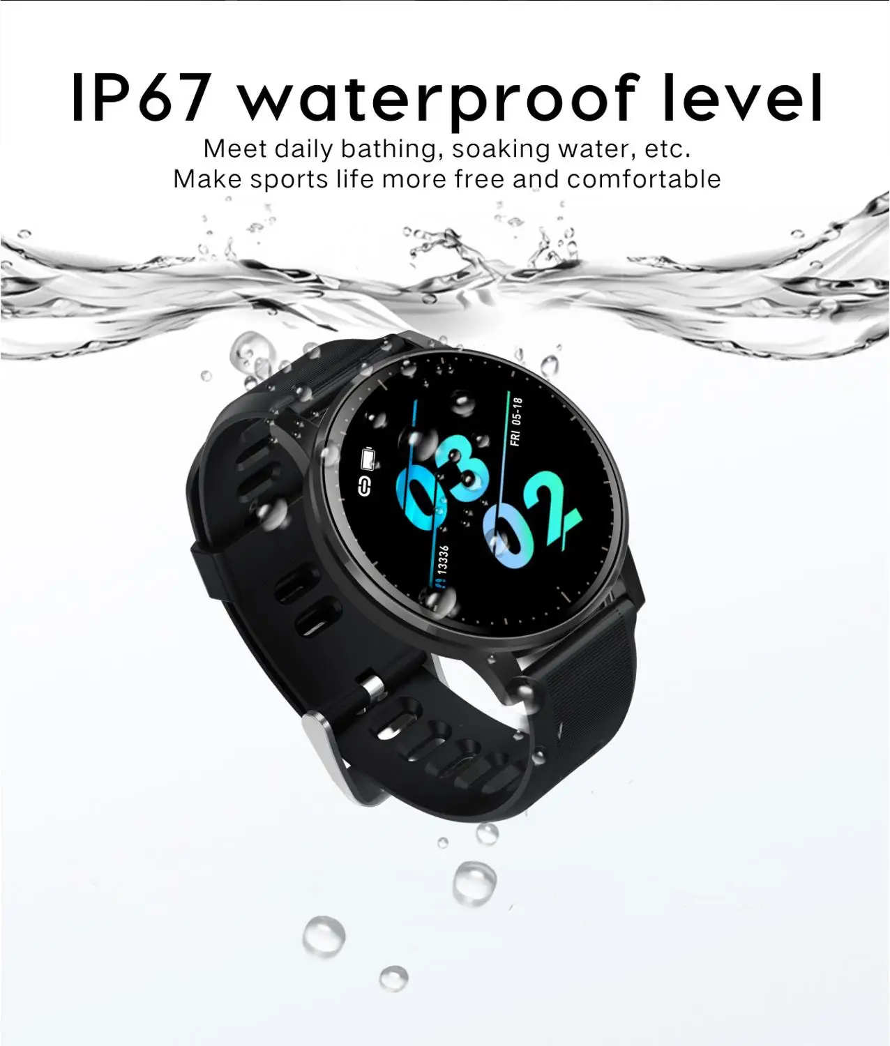 New Q20 Smart Watch Sports Waterproof Fitness Bracelet Heart Rate Sleep Monitor Fitness Tracker Blood Pressure Smartband