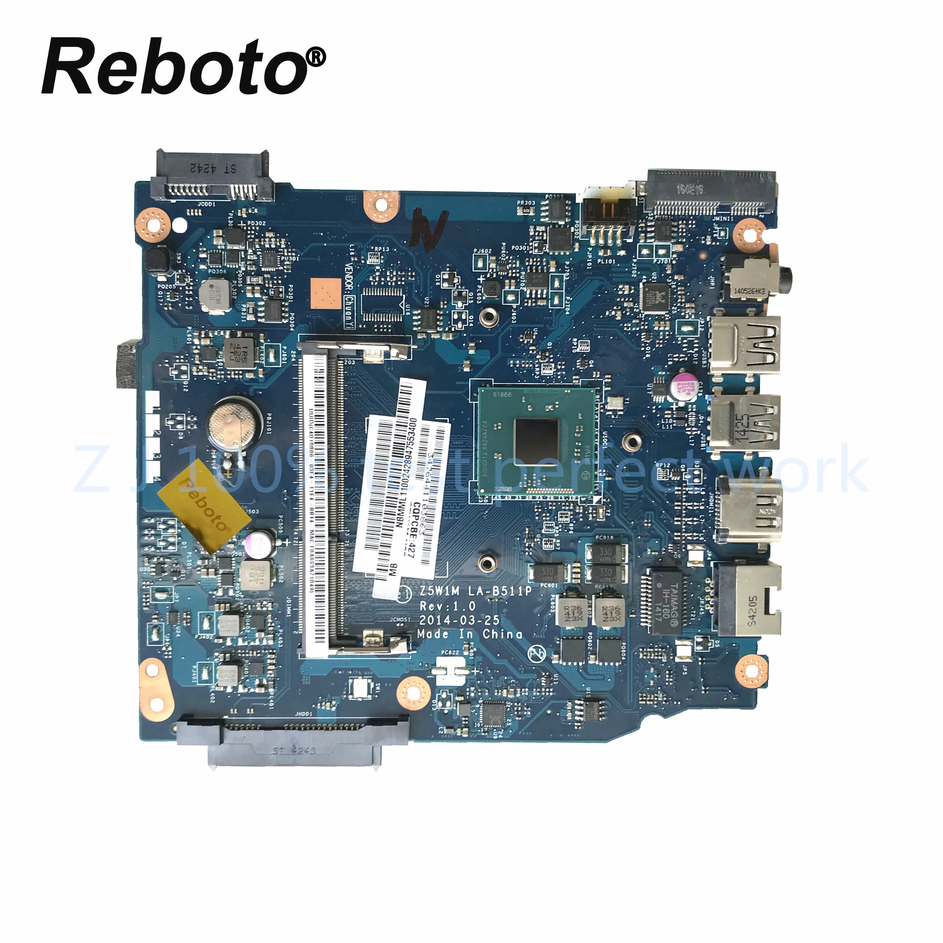 Высококачественная оригинальная материнская плата для ноутбука acer ES1-511 Z5W1M LA-B511P с процессором SR1W4 N2830 nbmll11002, протестированная на, быстрая