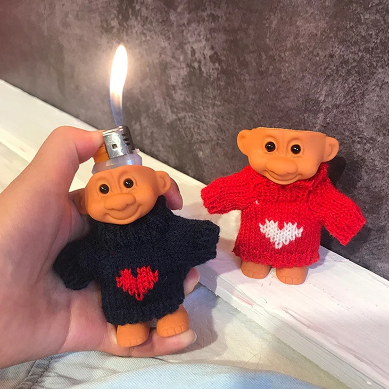 Cute Troll Doll Lighter Case Holder Silicone Lighter Sleeves Kawaii