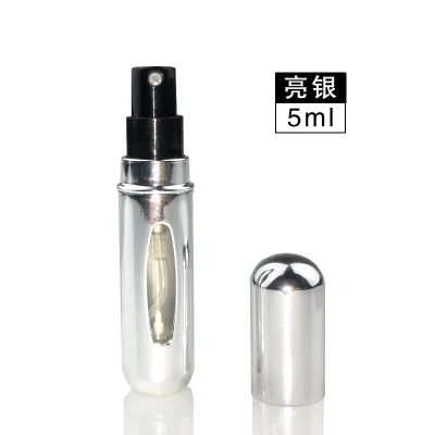 5ML Cosmetic Storage Perfume Bottle Scent Pump Spray Case Cosmetic Containers With Atomizer Travel Cosmetic Storage Accessories - Цвет: Bright Silver