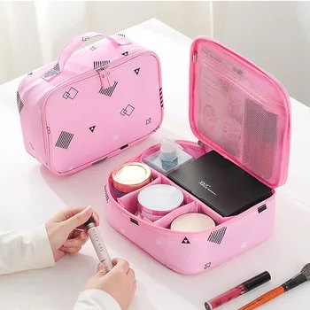 

Cute Portable Waterproof Cosmetic Bag Large Capacity Travel Cosmetic Storage Bag Portable Double Zipper Wash Bag