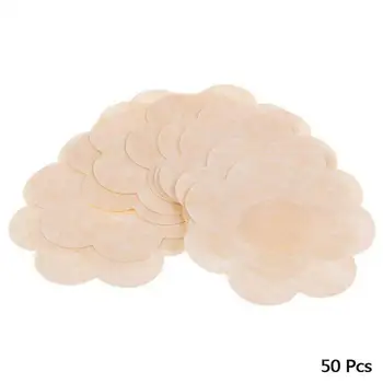 

50pcs Chest Paste Bra Pads Self Adhesive 1 Pack Solid Reusable Plum Invisible Nipple 5.5cm/2.2 inches Cover Flower Ladies Supply