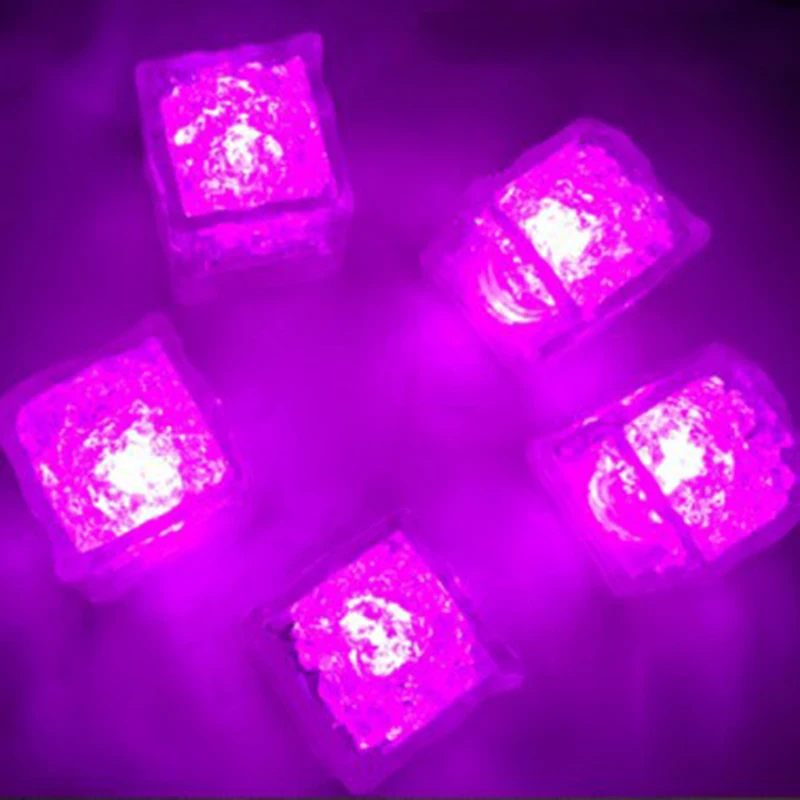 1/12pc Сделай Сам светодиодный флэш-кубики льда для питевых чашек Сенсор полноцветная светящаяся квадратный светильник бар клуб Свадебная вечеринка праздничный светильник Настенный декор - Цвет: 1pc pink