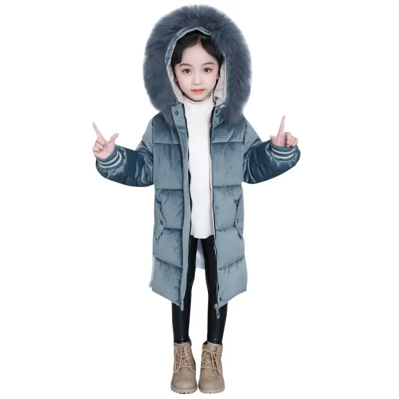 Стеганая хлопковая одежда для девочек Новинка Зима 2020 стильное пальто стеганая