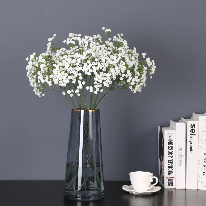 

10pcs/lot Simulation Gypsophila Plastic Flower Branch Artificial Wreath Bouquet For Home Wedding Decor Display Flowers Bouquet