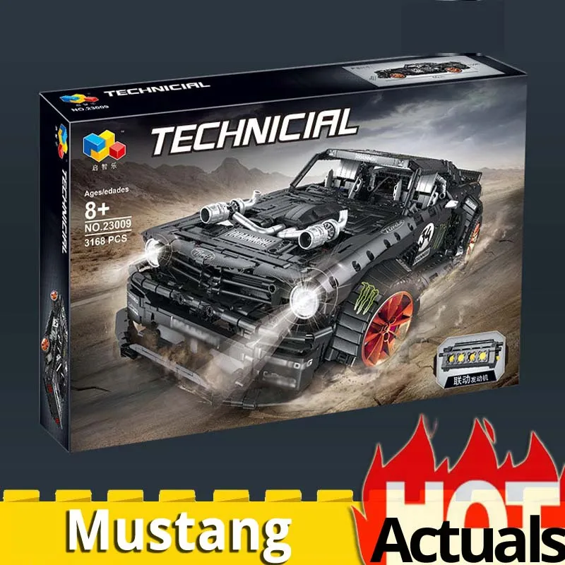 

NEW Legoinglys Car QIZHILE 23009 Fords Mustang Toys for Children Model Building Blocks Bricks Kits Educational DIY Birthday Gift