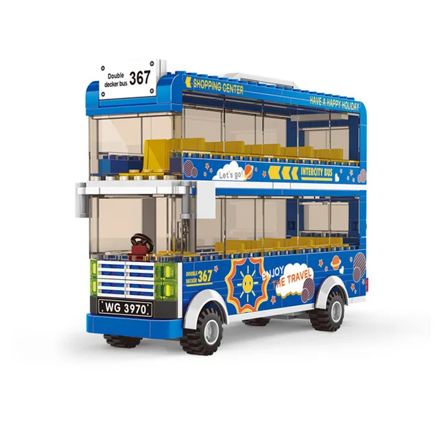 2020 new blocks duplos bus model city bus toy legINGlys friends bus 2