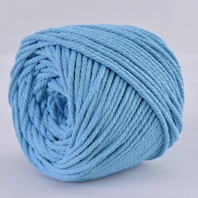 Light Blue 4 мм X ярдов, хлопок, шнур, цветная веревка, бежевая, скрученная, ручная работа, макраме, струна, сделай сам, свадебные, домашние текстильные украшения, поставка - Цвет: Light Blue