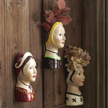 

Handpainted Russian Doll Vase for Wall Hanging Decorative Wall Vase Resin Flower Planter for Home Wall Decor Unique Wedding Gift