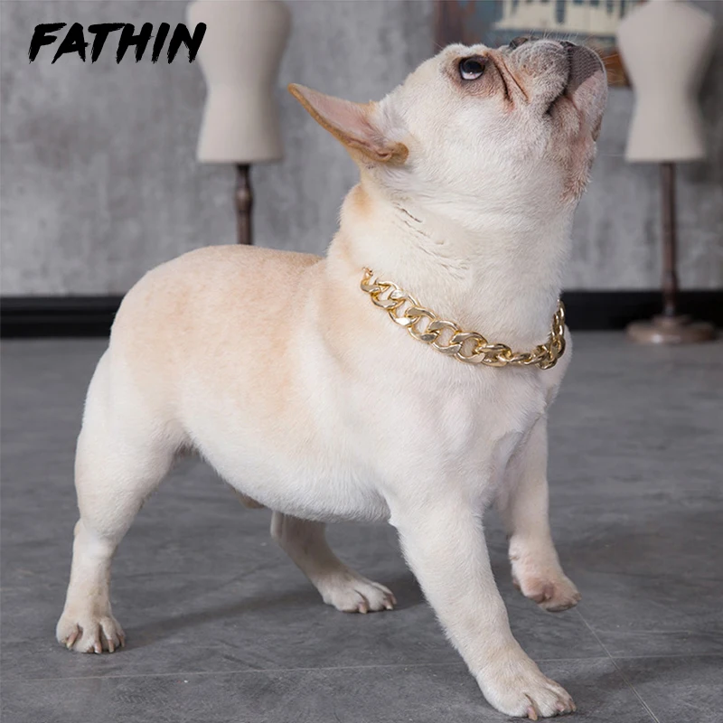 Plastic Punk Gold Dog Collar 37CM
