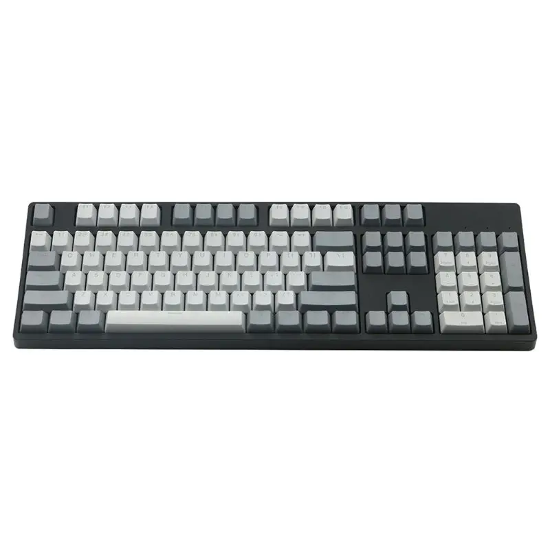 Vintage Style OEM Profile Thick PBT Shot Backlit RGB Keycaps Gray White Red Mix ANSI 108-Key for Cherry MX Switches Mechanical