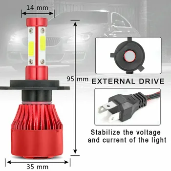 

360 degree Headlight 4 Sides H4 9003 LED Kit 6500k 5000W/set High quality