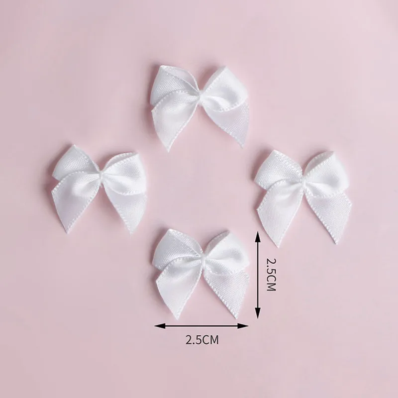 수제 리본 미니 나비매듭 아플리케 장식품, DIY 공예 용품, 헤어 액세서리, 웨딩 의류 장식 재료, 25mm, 100 개