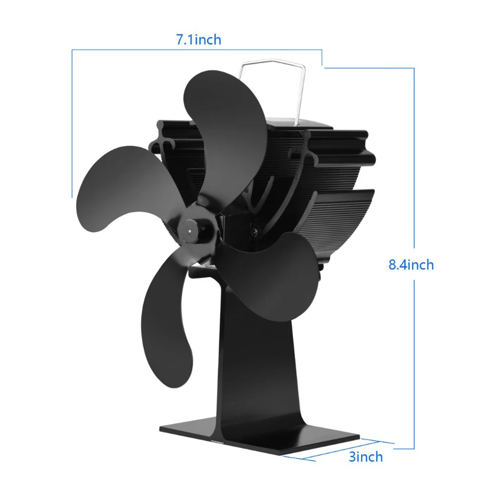 4T лопасти вентилятор для камина Тепловая плита вентилятор комин кастаньеты горелки экологичный тихий вентилятор домашнего эффективного