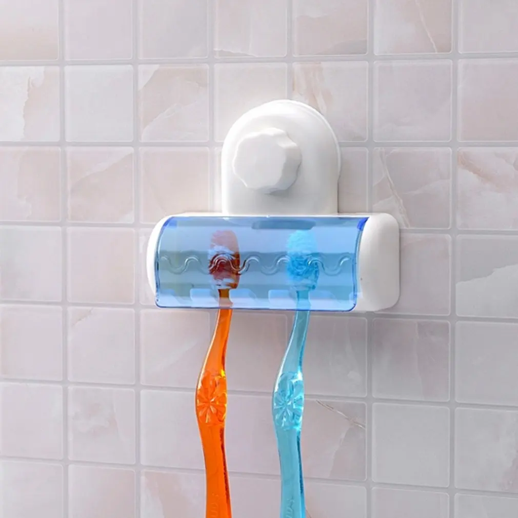Дропшиппинг пылезащитный держатель для зубных щеток для ванной, кухни, семейный держатель для зубных щеток на присоске, настенная подставка, крючок, 5 стоек