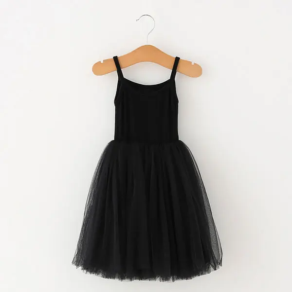 Модное платье для девочек; Одежда для маленьких девочек; летние вечерние платья-пачки на бретельках для девочек; повседневная детская одежда; платье принцессы - Цвет: black