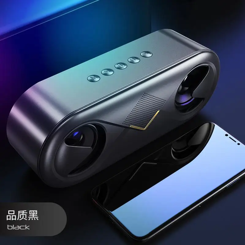 Hobbylan 6D стерео звук портативный Bluetooth 5,0 динамик 10 Вт беспроводной громкий динамик открытый динамик Поддержка TF карты/AUX d25 - Цвет: Black