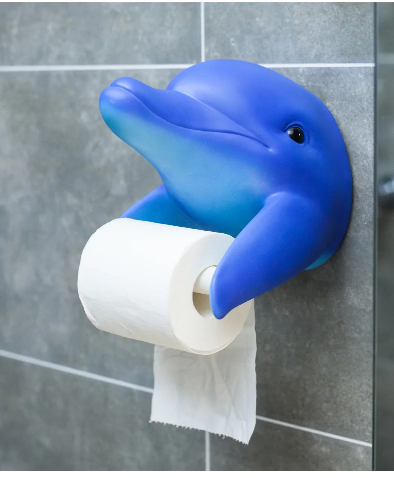 Shark Roll Holders Resin Dolphin Paper Towel Dispenser Toilet Bathroom  Shelf Holder Wall-mounted European Style Bath Decoration - Paper Holders -  AliExpress