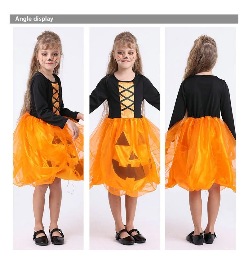 Aitonoble New Costume Child Cute Girls Costume Supergir Dress Girl's Dress Cosplay Halloween For Kids All Saints'