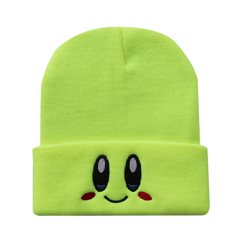 Eye Embroidery Crimping Girl Autumn Winter Beanie Hat Keep Warm Unisex Aldult Cartoon Knitting Skull Cap Ski Cap fleece lined beanie